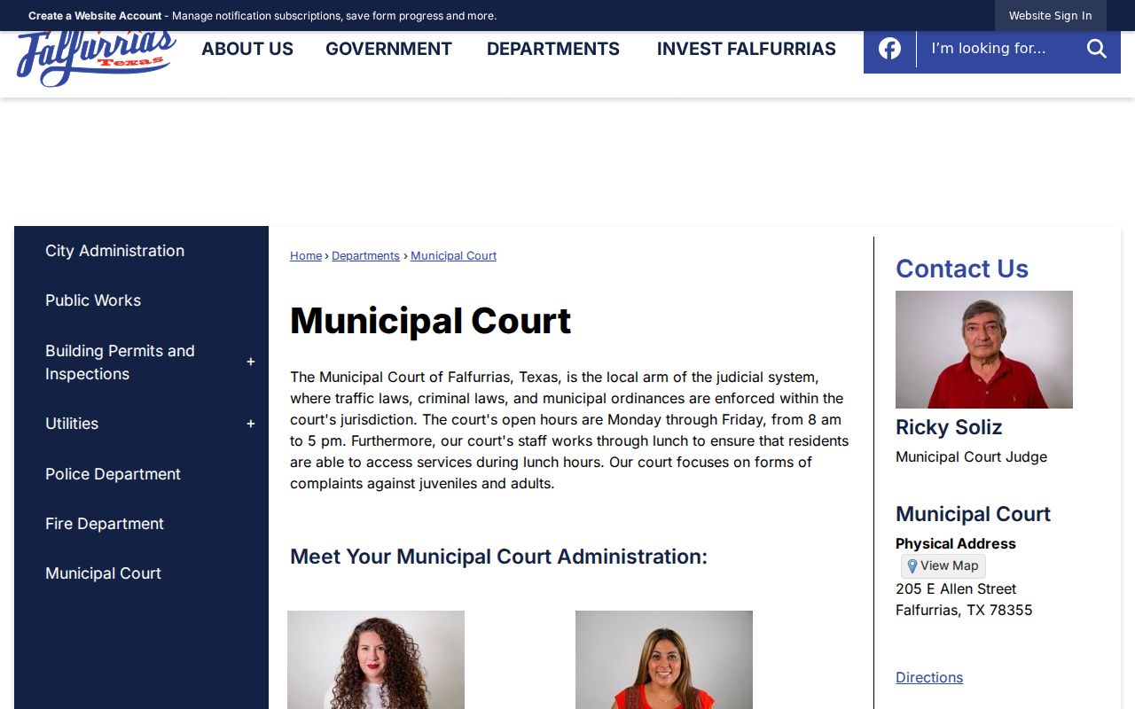Current Falfurrias Municipal Court information page
