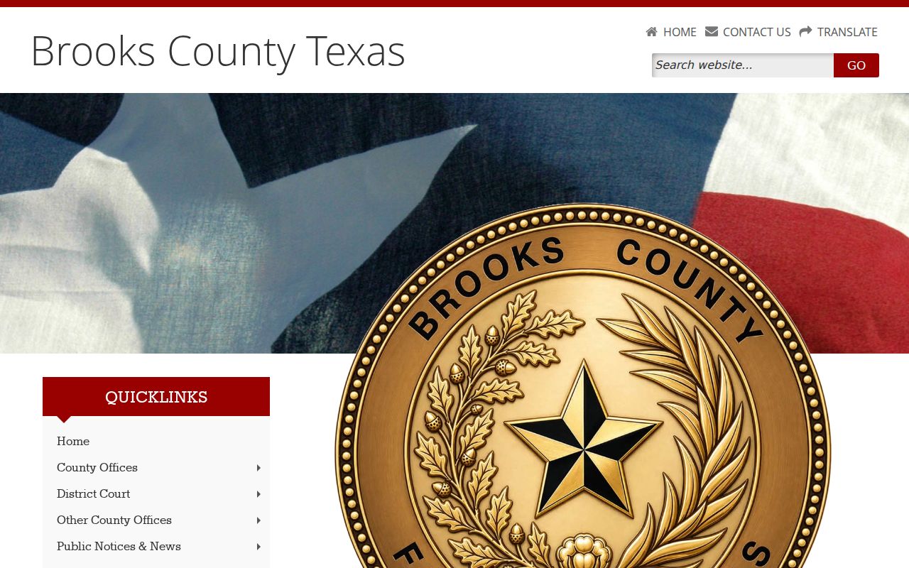 Brooks County court docket county navigation page